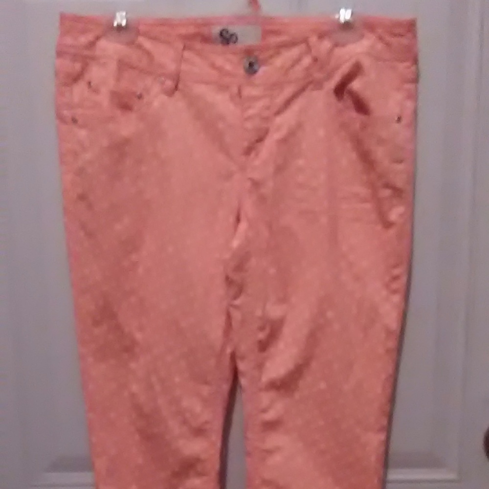 "SO" - Orange w White Dots, cotton jeans